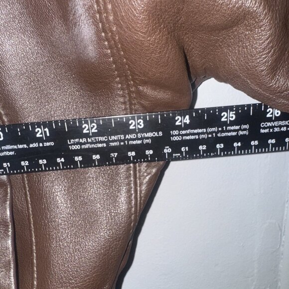 Vintage Reed Sportswear Brown Leather Flight Bomber Jacket Men's L - Picture 6 of 7